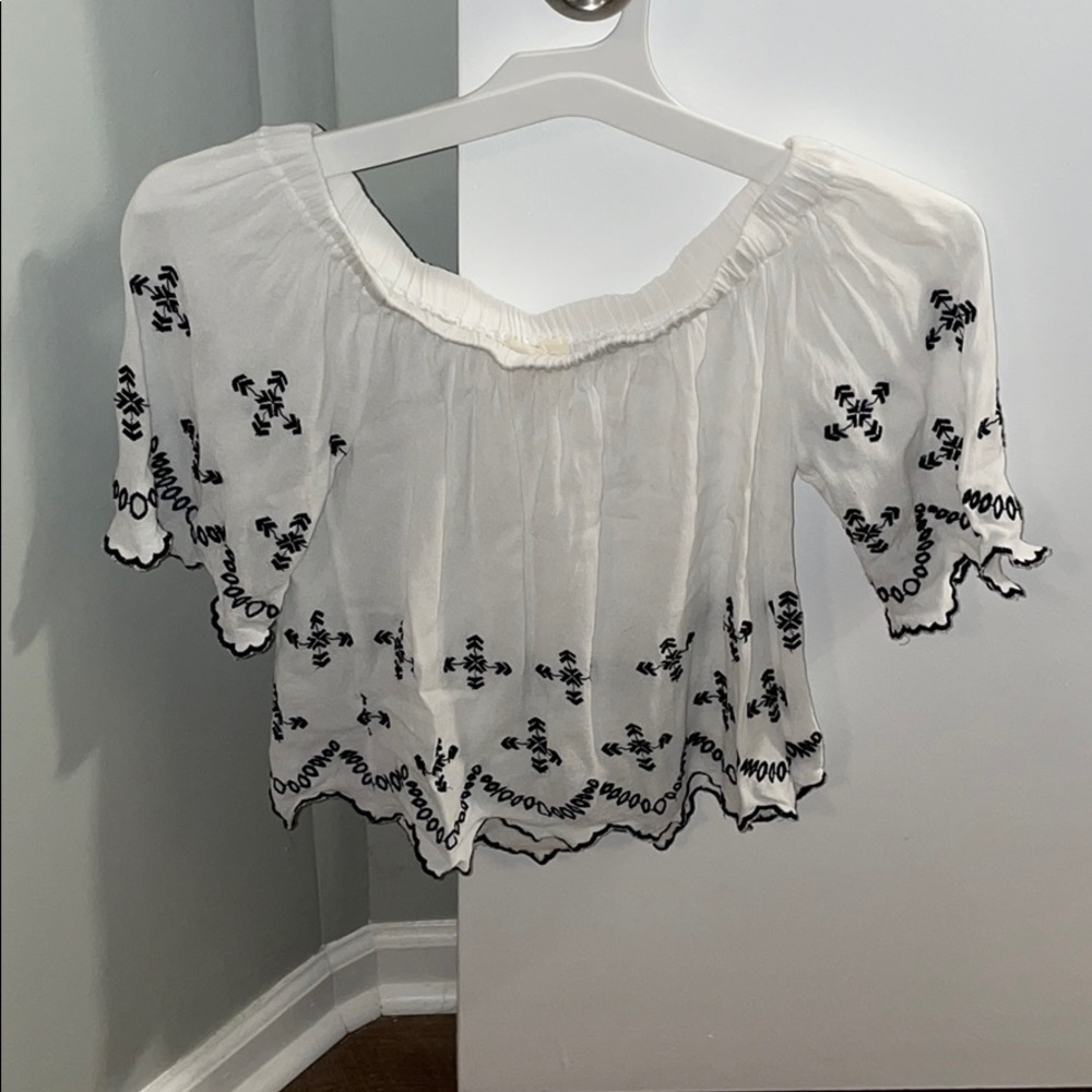 Off the shoulder patterned top